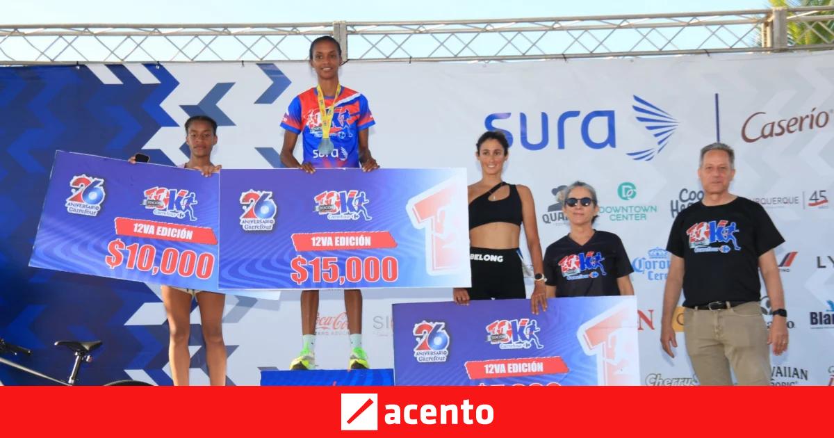 Rodríguez y Rodríguez dominan la duodécima Carrera Carrefour 10K con 3,500 corredores en las calles de Santo Domingo